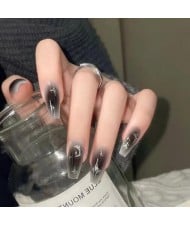 Dark Niche Stars and Moon Gradient Gray Fashion Detachable Manicure Sheet Fake Nail Wholesale Nail Stickers