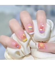 Cute Fashion Rainbow and Sun Cartoon Detachable Manicure Sheet Fake Nail Wholesale Nail Stickers