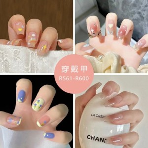 (8 Options) Multiple Patterns Ice Translucent Wear Nail 24 Pieces Per Set Fake Nail Wholesale Nail Stickers