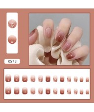 Multiple Patterns Ice Translucent Wear Nail 24 Pieces Per Set Fake Nail Wholesale Nail Stickers