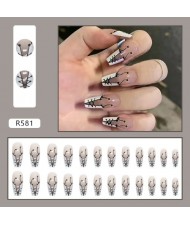 Multiple Patterns Ice Translucent Wear Nail 24 Pieces Per Set Fake Nail Wholesale Nail Stickers