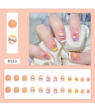 Multiple Patterns Ice Translucent Wear Nail 24 Pieces Per Set Fake Nail Wholesale Nail Stickers