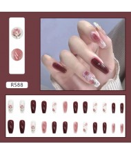 Multiple Patterns Ice Translucent Wear Nail 24 Pieces Per Set Fake Nail Wholesale Nail Stickers