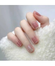 Girly Pink Jelly Shiny Removable Manicure Sheet Fake Nail Wholesale Nail Stickers