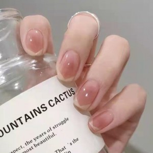 Blush Blending Effect Pink French Style Simple Removable Fake Nail Wholesale Nail Stickers