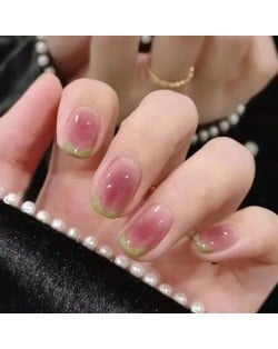 Green Accents Dark Pink Popular Young Lady Fake Nail Wholesale Nail Stickers