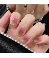 Green Accents Dark Pink Popular Young Lady Fake Nail Wholesale Nail Stickers