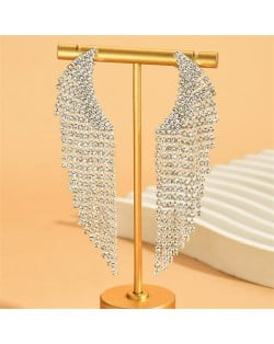 Angel Wings Super Shining Rhinestone Long Tassel Fashion Wholesale Costume Earrings