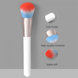 Single White Handle Professional Round-toe Gradient Color Fashion Wholesale Makeup Brush
