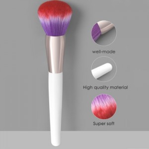 Single White Handle Professional Round-toe Red and Purple Gradient Color Wholesale Makeup Brush