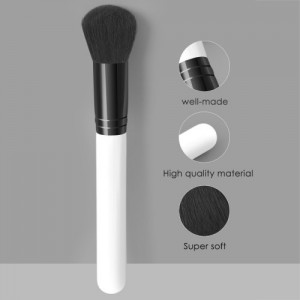 Single Fashion White Handle Black Fiber Wholesale Professional Makeup Brush