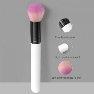 Single Fashion White Handle Pink Round-toe Wholesale Professional Makeup Brush