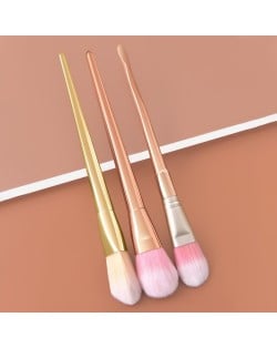 3 Pieces Set Gold and Rose Gold Combo Soft Brush Head Wholesale Makeup Brush