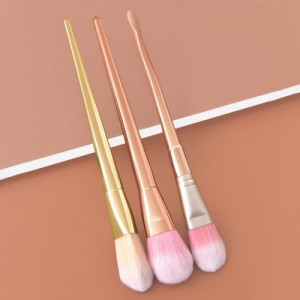 3 Pieces Set Gold and Rose Gold Combo Soft Brush Head Wholesale Makeup Brush