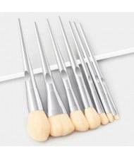 7 Pieces Set High Quality Silver Handle Off-white Hair Wholesale Makeup Brushes