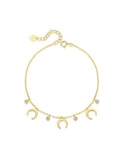 Simple Fashion Moon Pendants Design Wholesale Women 925 Sterling Silver Bracelet