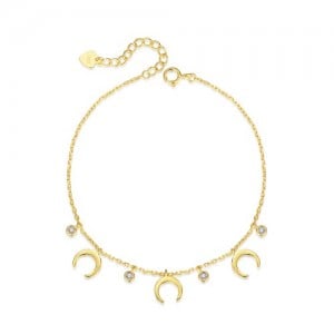 Simple Fashion Moon Pendants Design Wholesale Women 925 Sterling Silver Bracelet