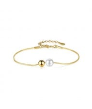 Wholesale Silver Jewelry Korean Fashion Simple Round Ball Women 925 Sterling Silver Bracelet