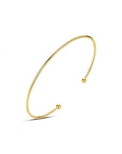 Wholesale Gold Plated Jewelry Simple Fashion Open-end Women 925 Sterling Silver Bangle