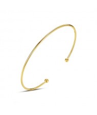 Wholesale Gold Plated Jewelry Simple Fashion Open-end Women 925 Sterling Silver Bangle