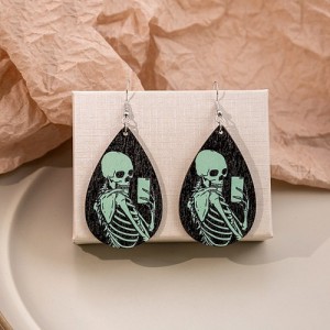 Halloween Jewelry Cartoon Skull Water Drop Wholesale Fashion Earrings