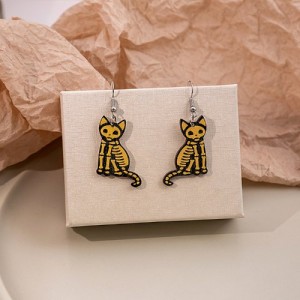 Halloween Jewelry Cartoon Skull Cat Design Wholesale Fashion Earrings