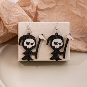 Halloween Jewelry Scary Theme Cartoon Black Hoe Imp Wholesale Fashion Earrings