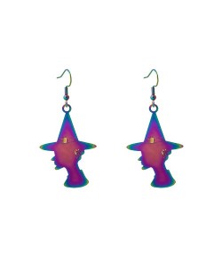 Halloween Jewelry Popular Cool and Funny Colorful Gradient Earrings - Sorcerer