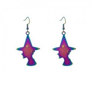 Halloween Jewelry Popular Cool and Funny Colorful Gradient Earrings - Sorcerer