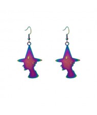 Halloween Jewelry Popular Cool and Funny Colorful Gradient Earrings - Sorcerer