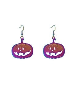Halloween Jewelry Popular Cool and Funny Colorful Gradient Earrings - Pumpkin