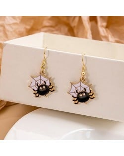 Halloween Jewelry Cute Funny Horror Cute Oil-spot Glaze Wholesale Earrings - Spider