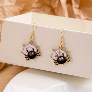 Halloween Jewelry Cute Funny Horror Cute Oil-spot Glaze Wholesale Earrings - Spider