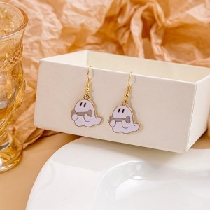 Halloween Jewelry Cute Funny Horror Cute Oil-spot Glaze Wholesale Earrings - Phantom