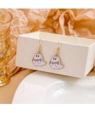 Halloween Jewelry Cute Funny Horror Cute Oil-spot Glaze Wholesale Earrings - Phantom