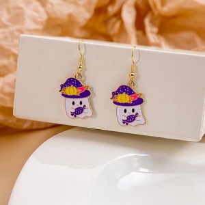 Halloween Jewelry Cute Funny Horror Cute Oil-spot Glaze Wholesale Earrings - Mushroom