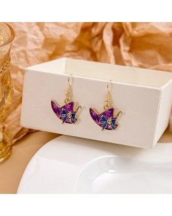 Halloween Jewelry Cute Funny Horror Cute Oil-spot Glaze Wholesale Earrings - Wizard Hat