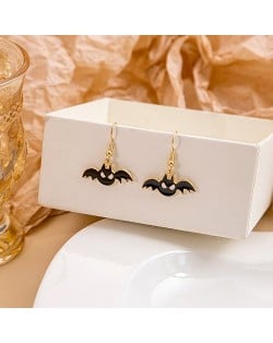 Halloween Jewelry Cute Funny Horror Cute Oil-spot Glaze Wholesale Earrings - Bat