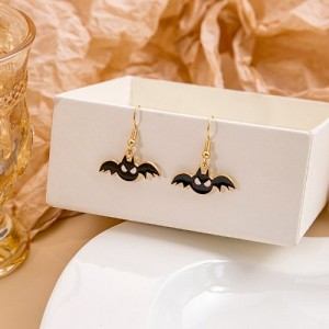 Halloween Jewelry Cute Funny Horror Cute Oil-spot Glaze Wholesale Earrings - Bat
