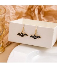 Halloween Jewelry Cute Funny Horror Cute Oil-spot Glaze Wholesale Earrings - Bat