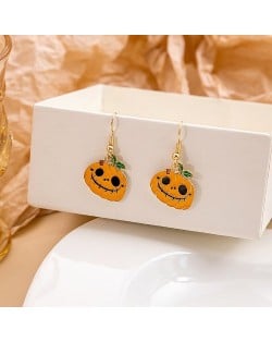 Halloween Jewelry Cute Funny Horror Cute Oil-spot Glaze Wholesale Earrings - Pumpkin