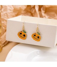 Halloween Jewelry Cute Funny Horror Cute Oil-spot Glaze Wholesale Earrings - Pumpkin