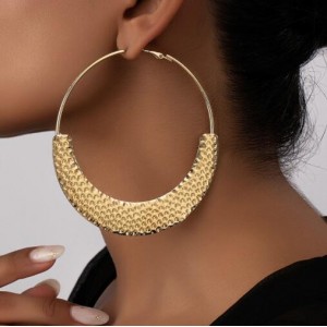 Geometric High Fashion Vintage Fashion Big Hoop Wholesale Metallic Earrings