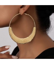 Geometric High Fashion Vintage Fashion Big Hoop Wholesale Metallic Earrings