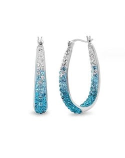 Waterdrop Inspired Elegant Alloy Hoop Wholesale Costume Earrings - Blue