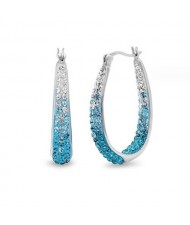 Waterdrop Inspired Elegant Alloy Hoop Wholesale Costume Earrings - Blue