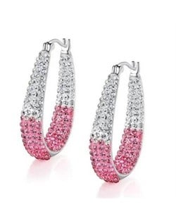 Waterdrop Inspired Elegant Alloy Hoop Wholesale Costume Earrings - Pink