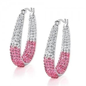 Waterdrop Inspired Elegant Alloy Hoop Wholesale Costume Earrings - Pink