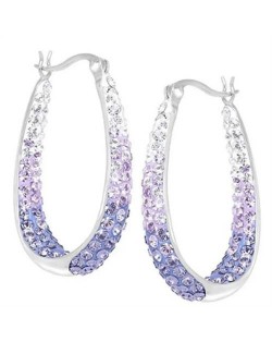 Waterdrop Inspired Elegant Alloy Hoop Wholesale Costume Earrings - Purple