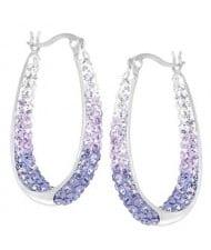 Waterdrop Inspired Elegant Alloy Hoop Wholesale Costume Earrings - Purple